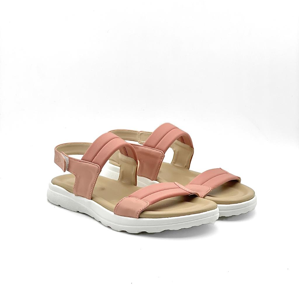 SF Excellent Kasut Perumpuan Velcro Strap Sandals 8011 Dusty Pink