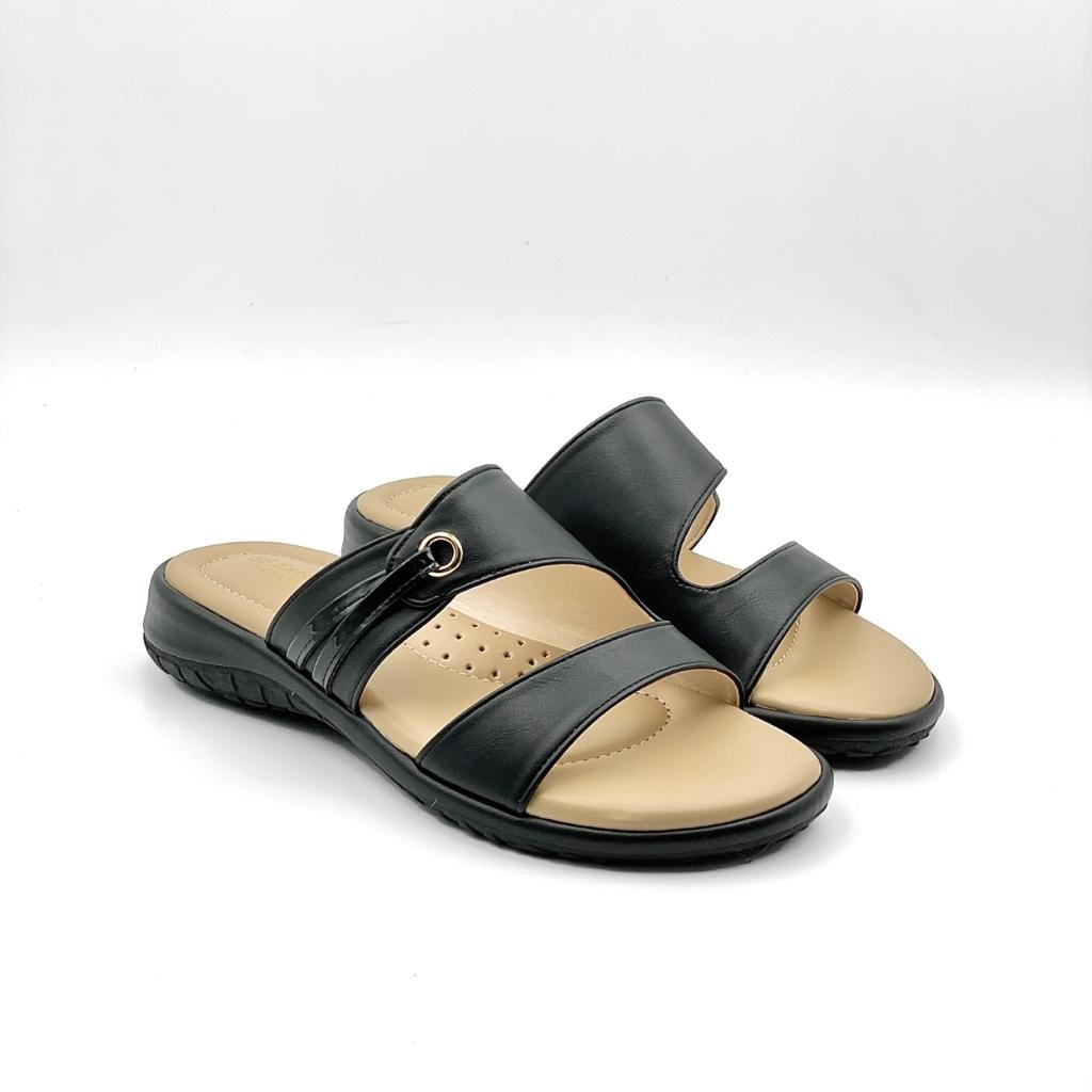 SF Excellent Kasut Wanita Slip on Sandals 8004 - Black