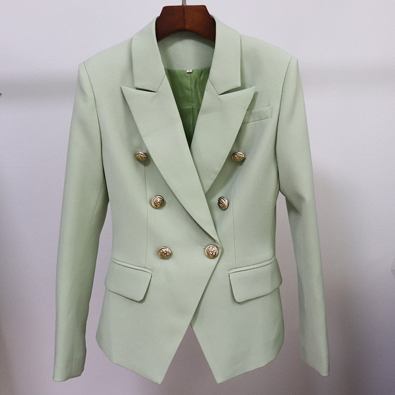 Avocado Green Women Blazers 2022 Autumn Jackets Double Breasted Button Pink Plue Size Formal Blazer Suit 