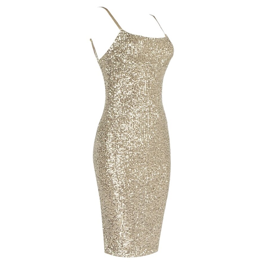 Ultimate S Curve Sweet Nothings Sequin Midi Dress With Adjustable Str - Shop New Look