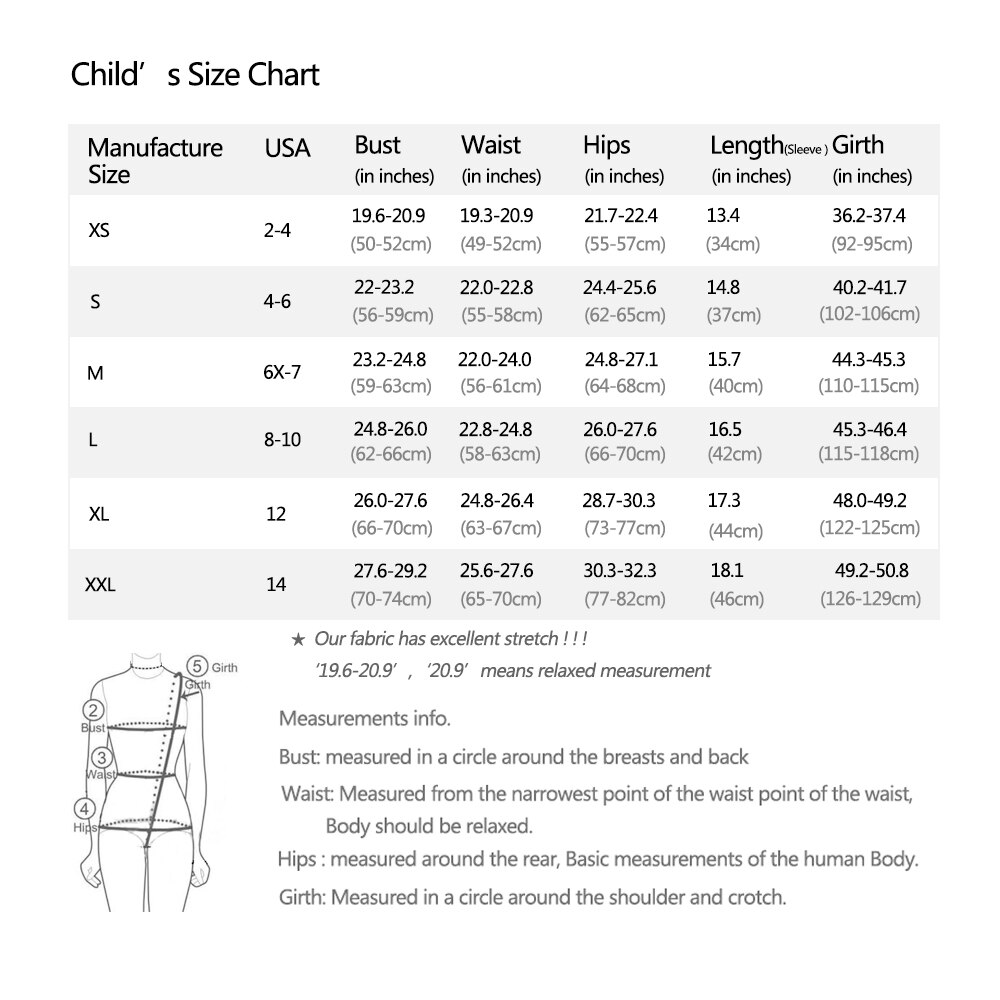 AE child size chart C5416