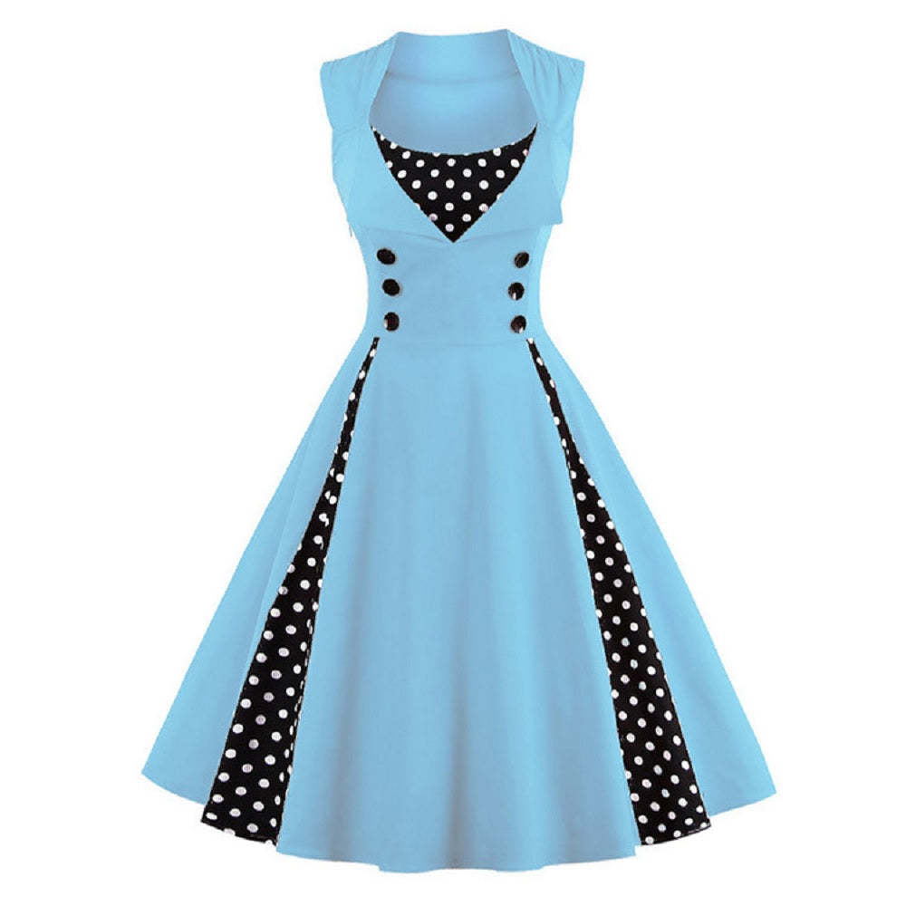 S4xl Women Robe Pin Up Dress Retro Vintage 50s 60s Rockabilly Dot Swing Summer Dresses Tunic 