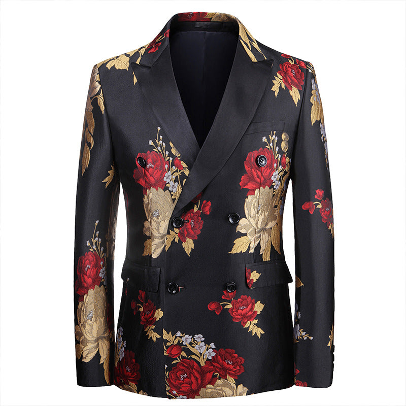 Autumn and Winter Large-size Suit One-piece Embroidery Printing Banquet Single Western Jacket