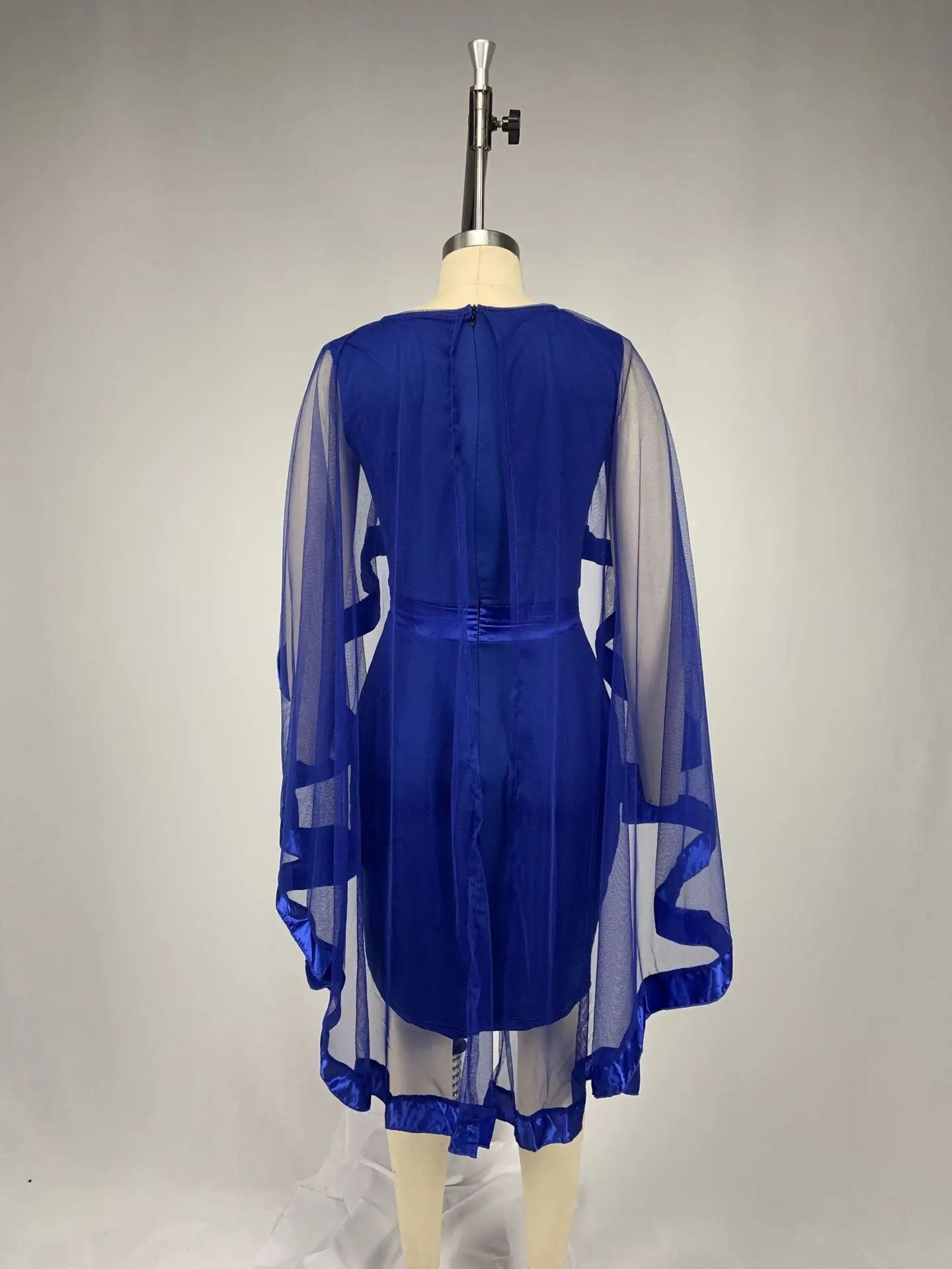 Women's Mesh Spliced Cloak Mini Pencil Dress