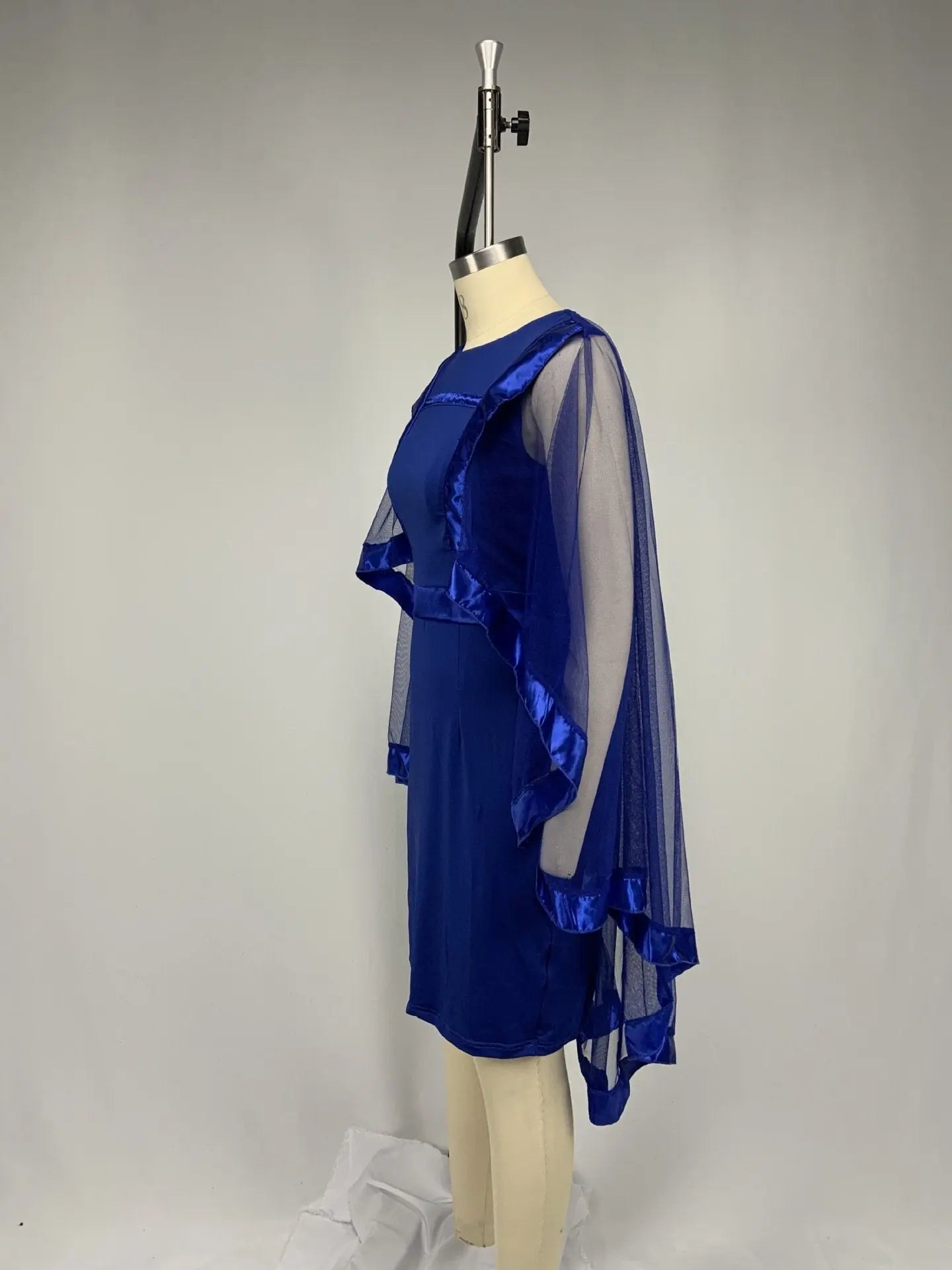 Women's Mesh Spliced Cloak Mini Pencil Dress