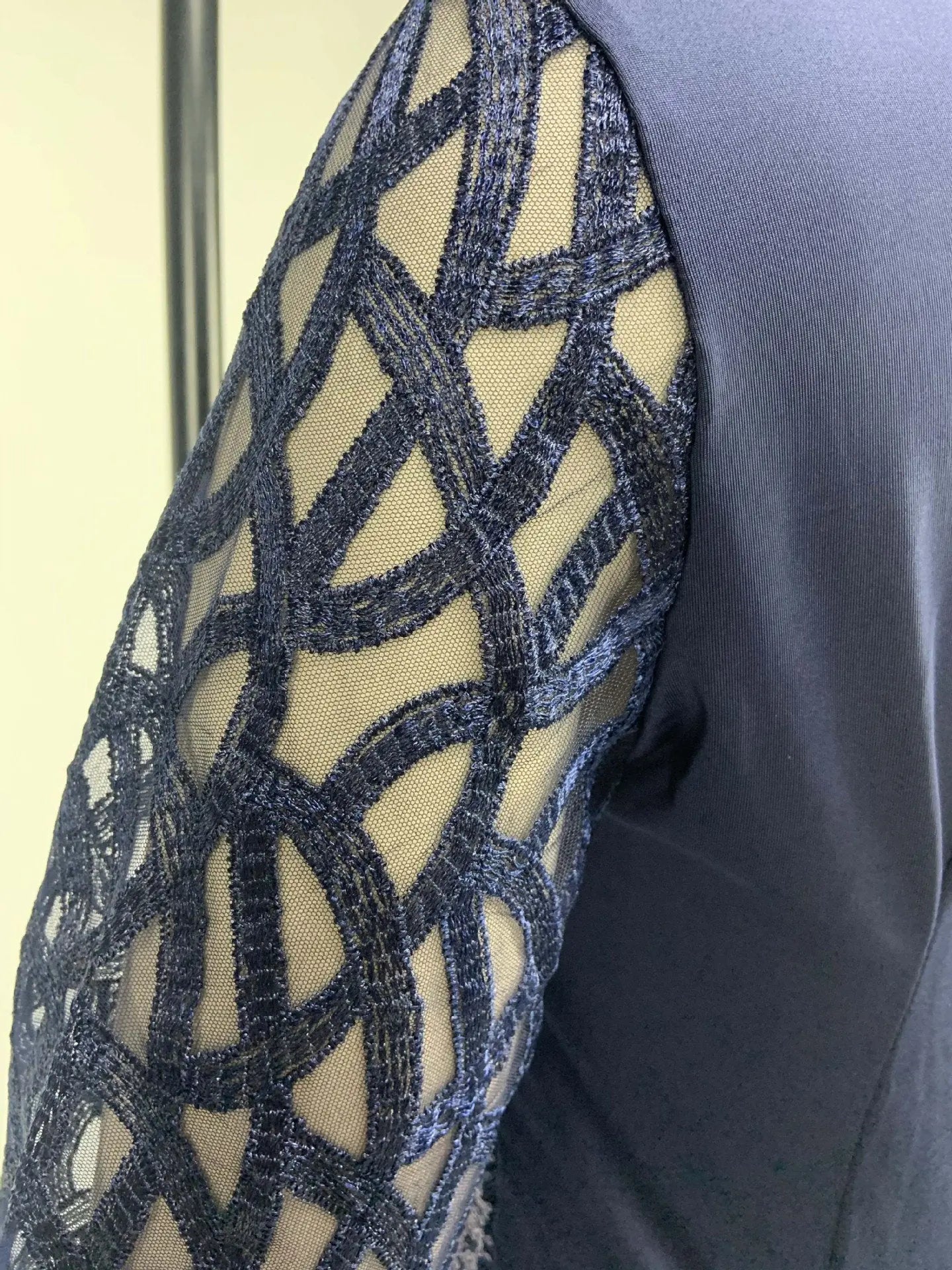 Women's Mesh Lantern Sleeve Sequins Pencil Dress