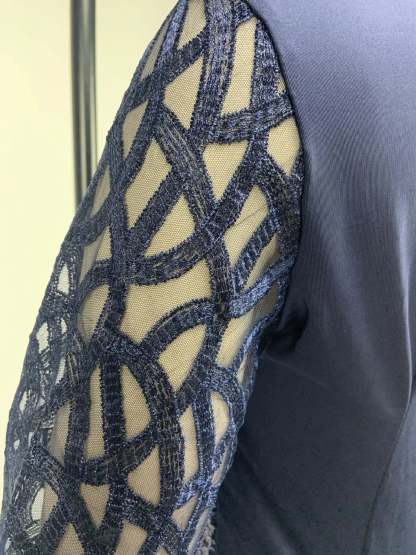 Women's Mesh Lantern Sleeve Sequins Pencil Dress