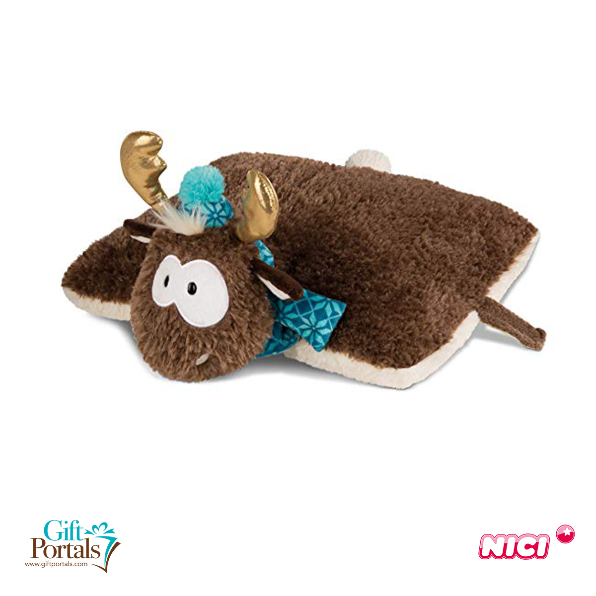 Nici Reindeer Reny Heart Cuddly Pillow 40x30cm