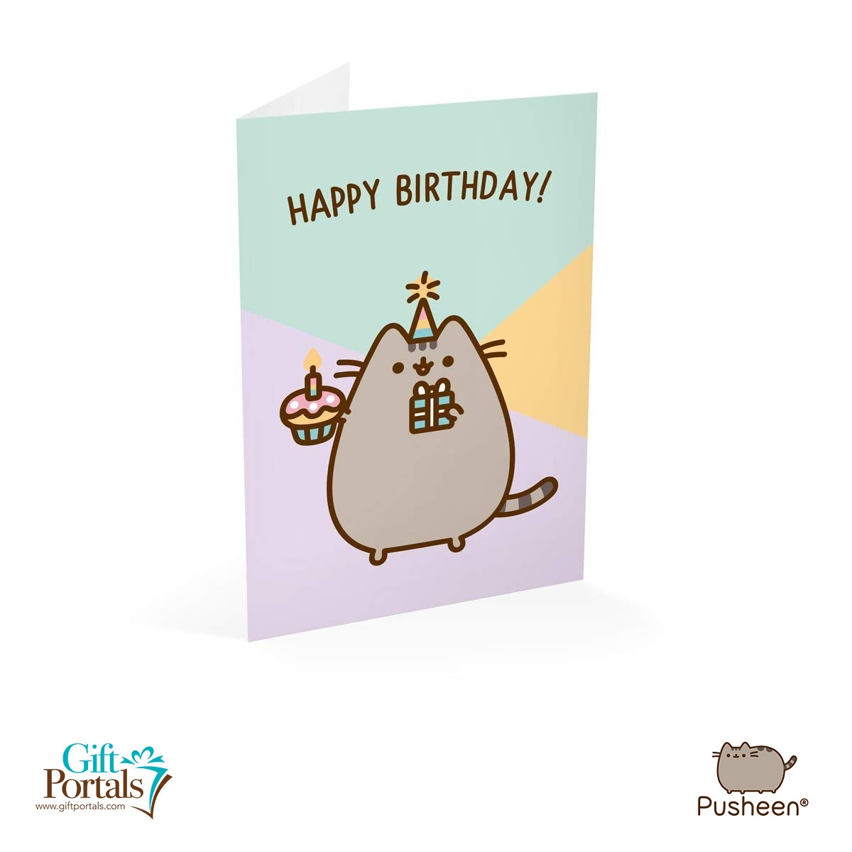Pusheen Greeting Card Birthday w/ Cupcake & Gift