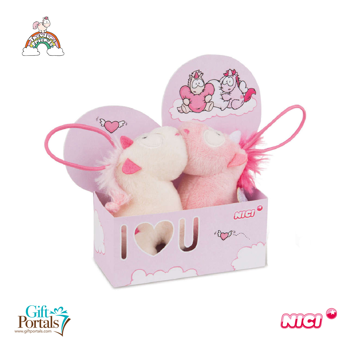 Nici Couple-Keyholder Theodor & Pink Harmony 9cm Each, In Gift Box