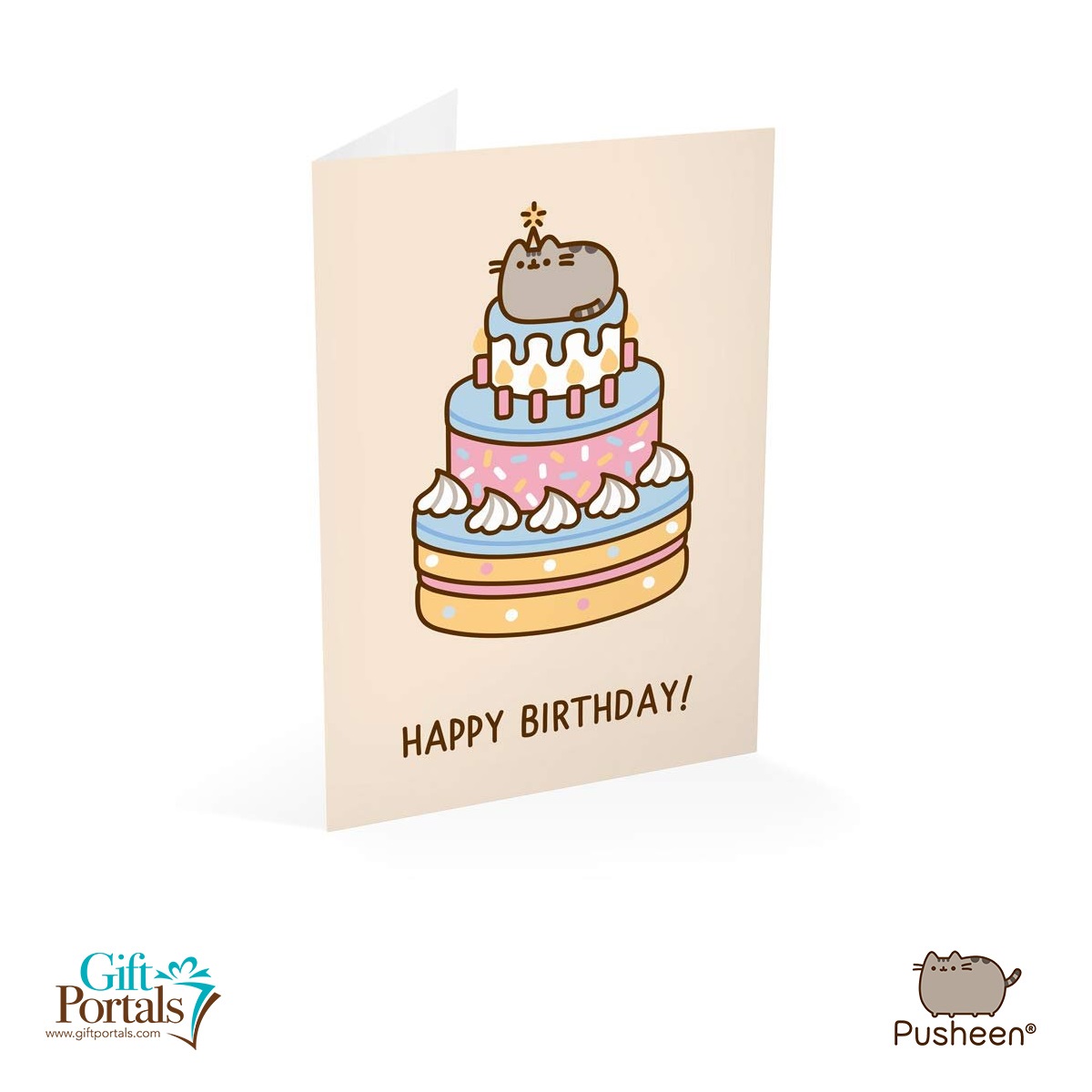 Pusheen Greeting Card Birthday w/ Giant Cake