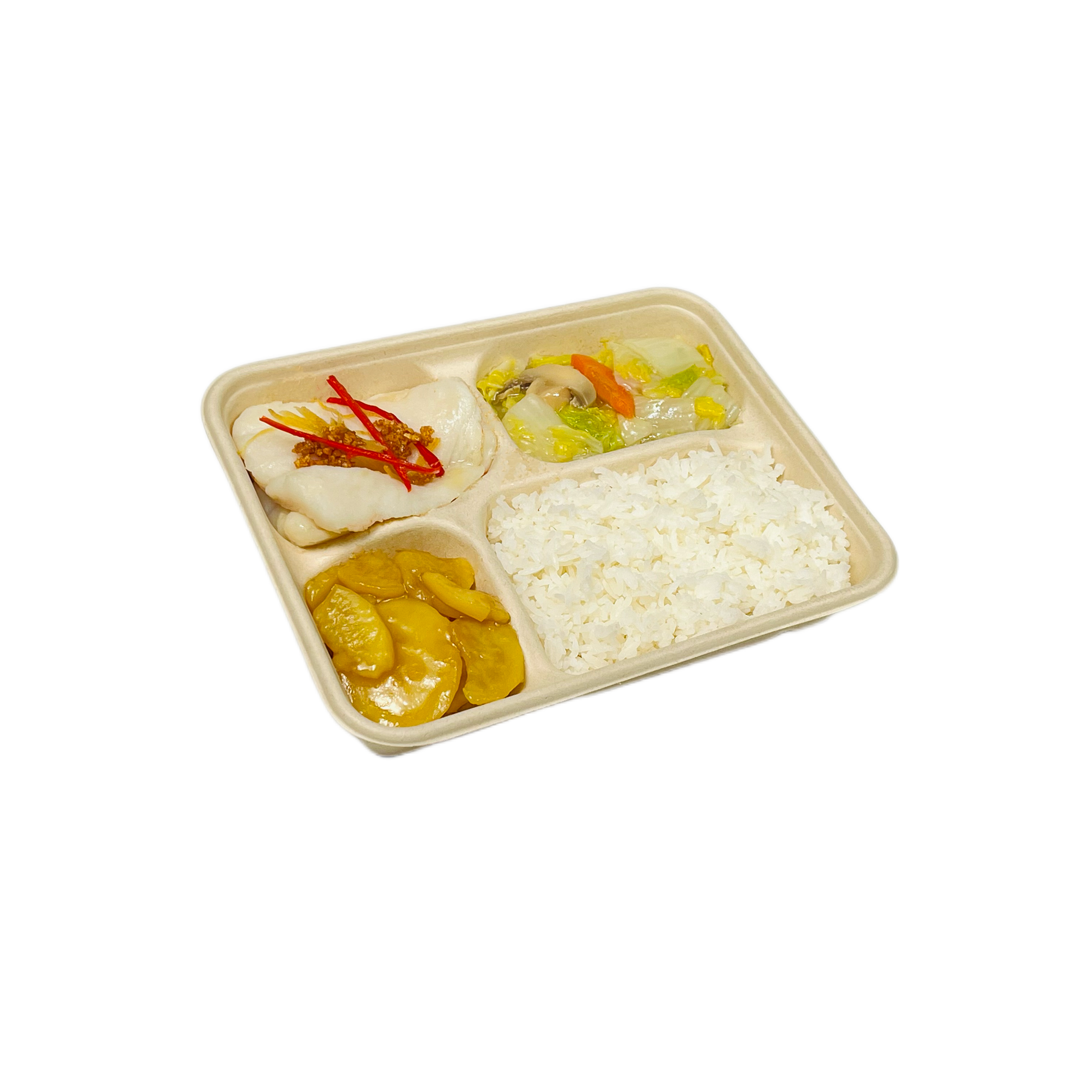 Garlic Ginger Steamed Fish Bento-Imperial Manufacturing