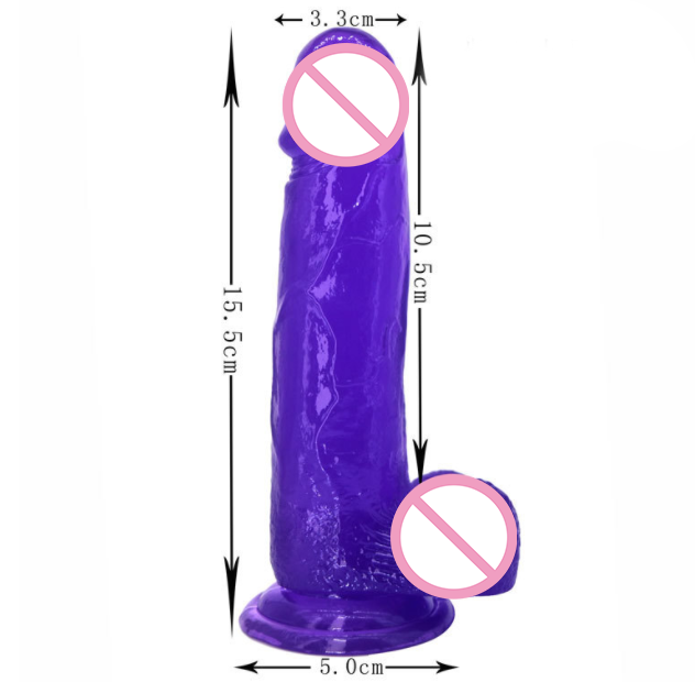 Simulation Transparent Colorful Penis Crystal Dildo