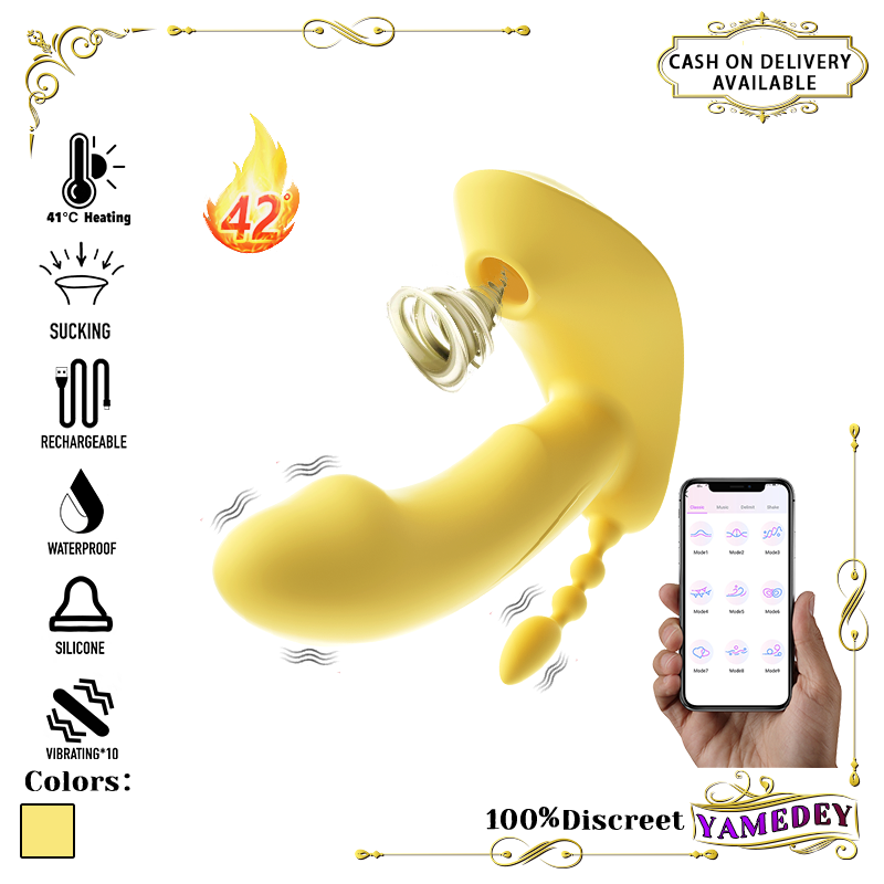 App Remote Control Wearable Sucking Vibrator with Anal Vibration