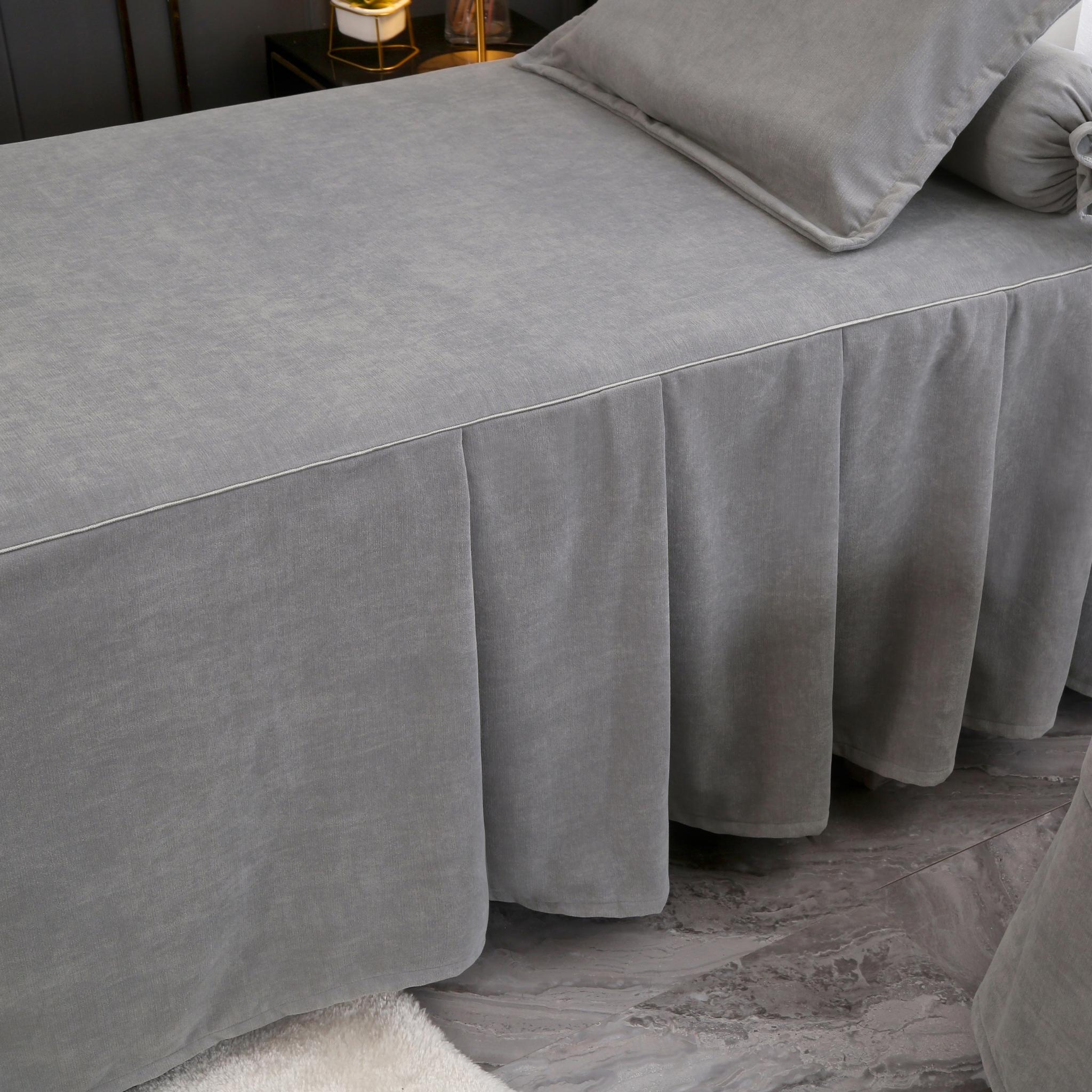 優雅系列 | 嬰兒絨 | 純色 灰色| 美容床罩組 Elegance Collection|Baby Flannel|Pure Color Grey|Bedding Sets