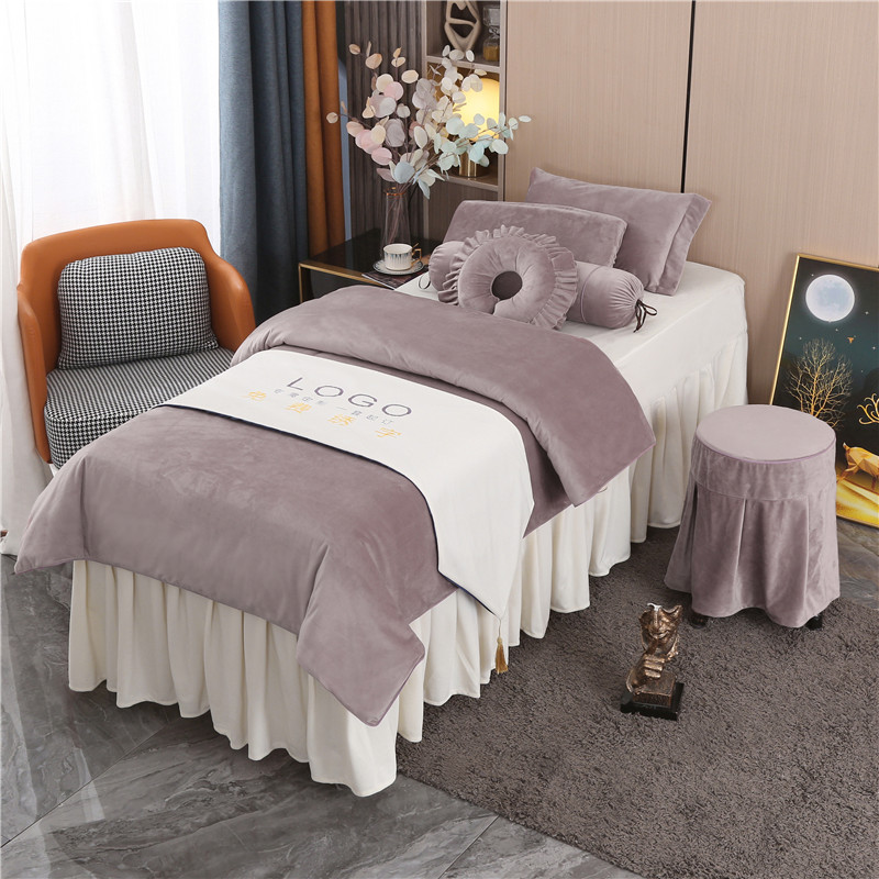 優雅系列 | 高檔絲絨 | 拼色-10| 美容床罩組 Elegance Collection|High-Grade Velvet|Mixed Color-10|Bedding Sets