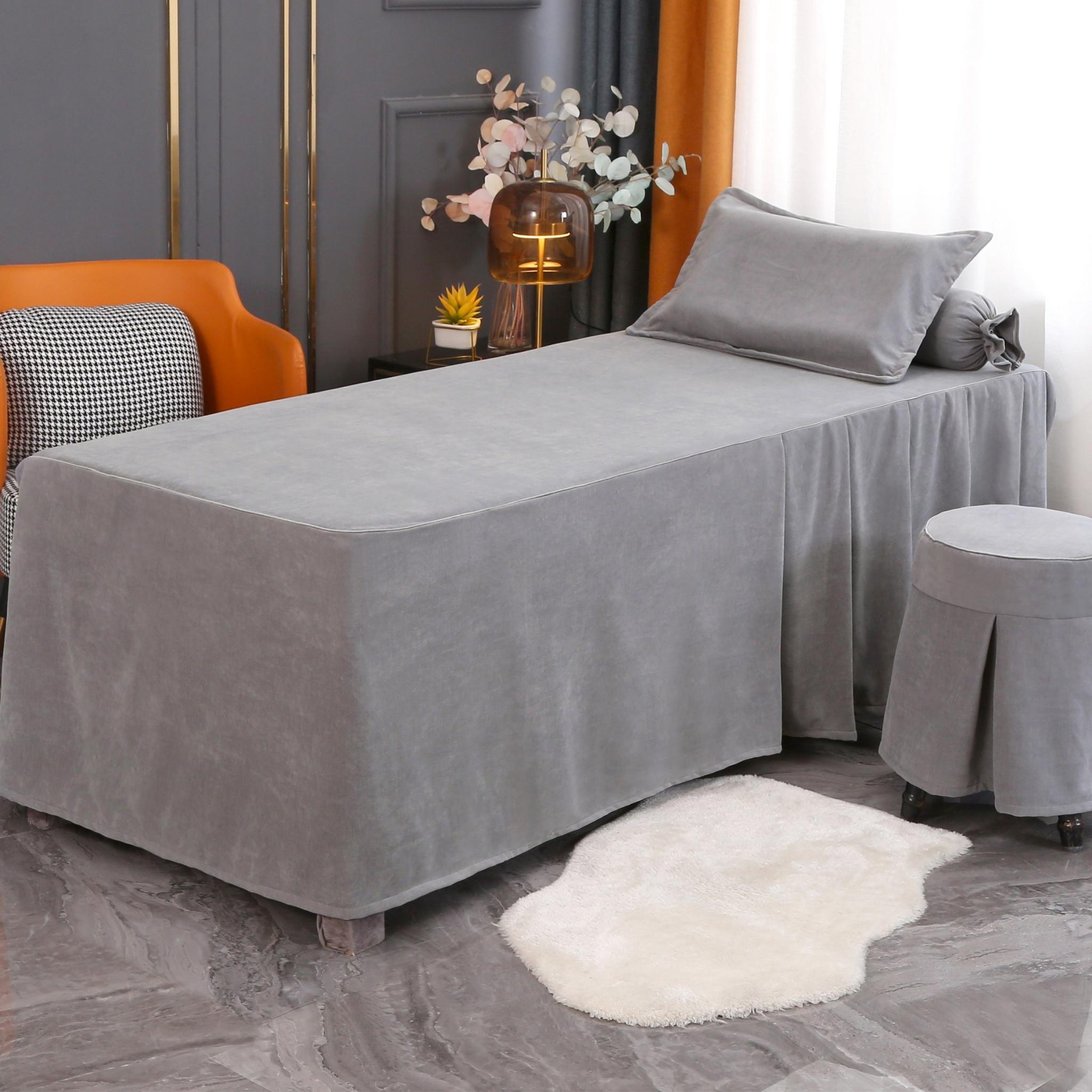 優雅系列 | 嬰兒絨 | 純色 灰色| 美容床罩組 Elegance Collection|Baby Flannel|Pure Color Grey|Bedding Sets