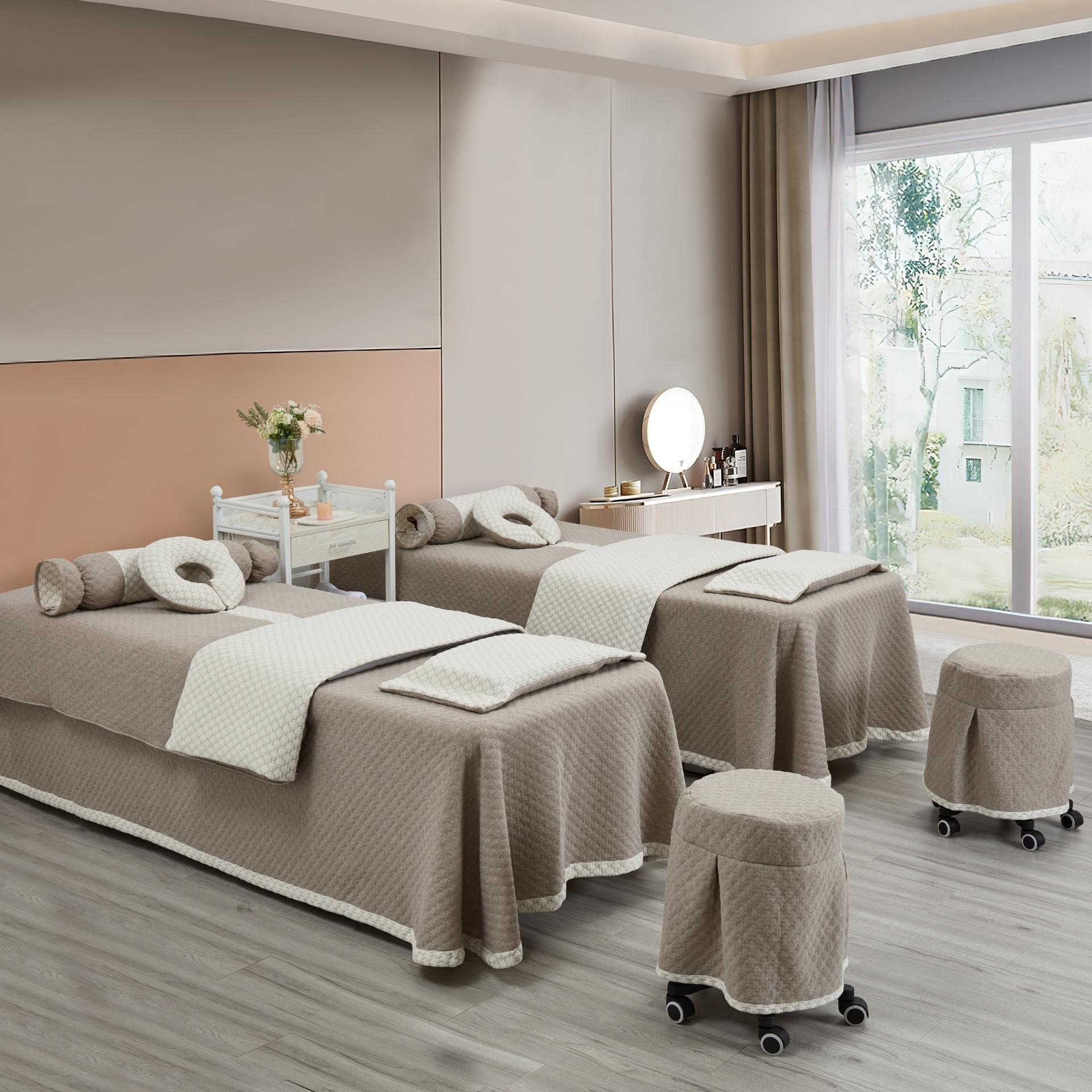 SPA&massage table cover set 美容床罩組