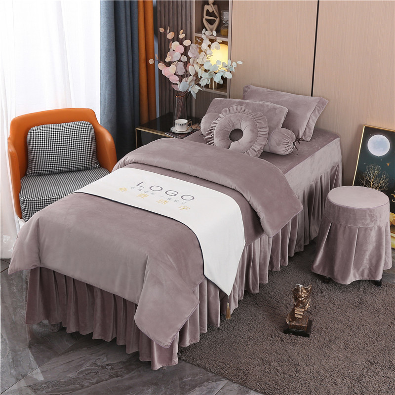 優雅系列 | 高檔絲絨 | 純色-10| 美容床罩組 Cloud Collection|Knitted Cotton|Pure Color-10|Bedding Sets
