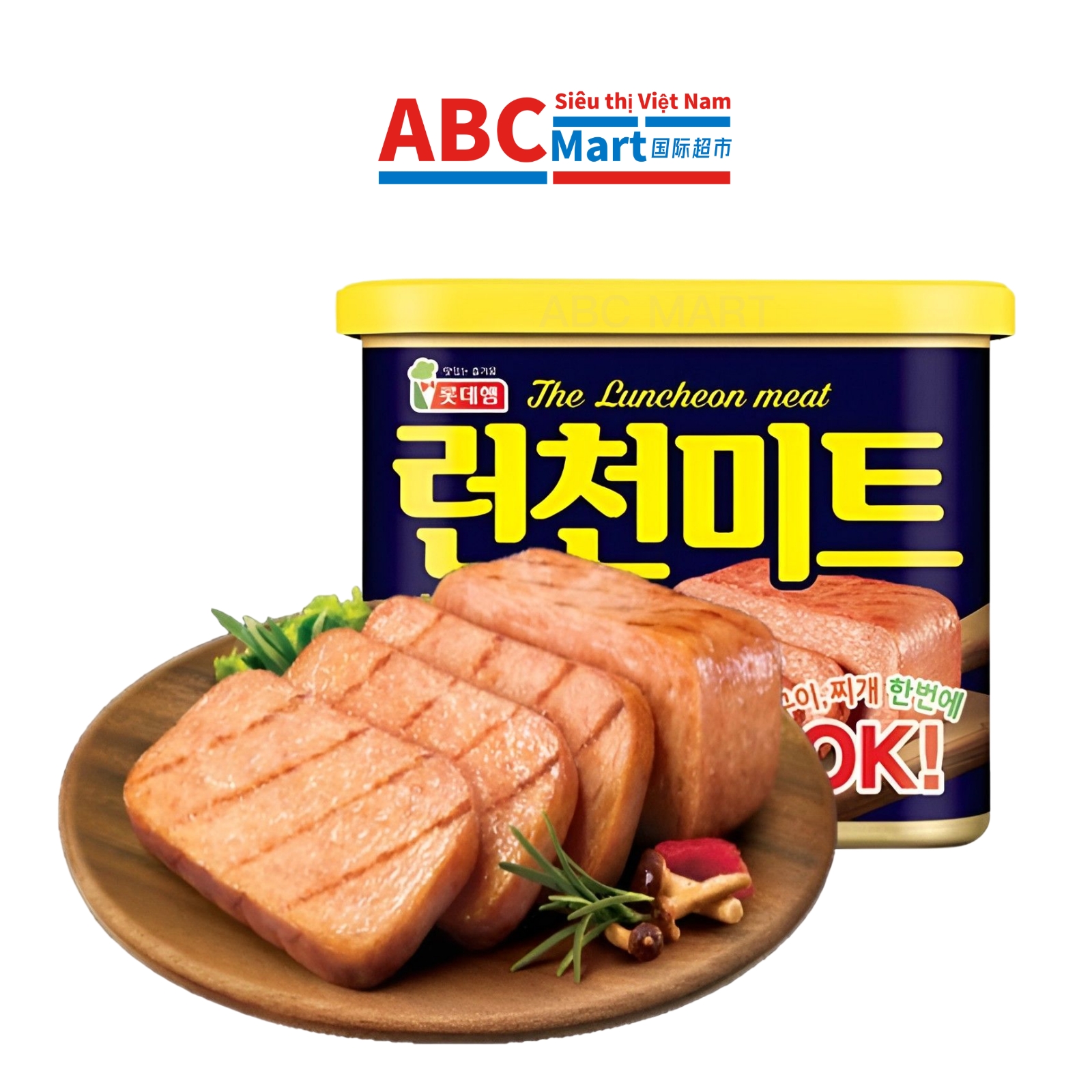 【韩国-Lotte乐天午餐肉340g】三明治火腿即食罐头-ABCMart 国际超市