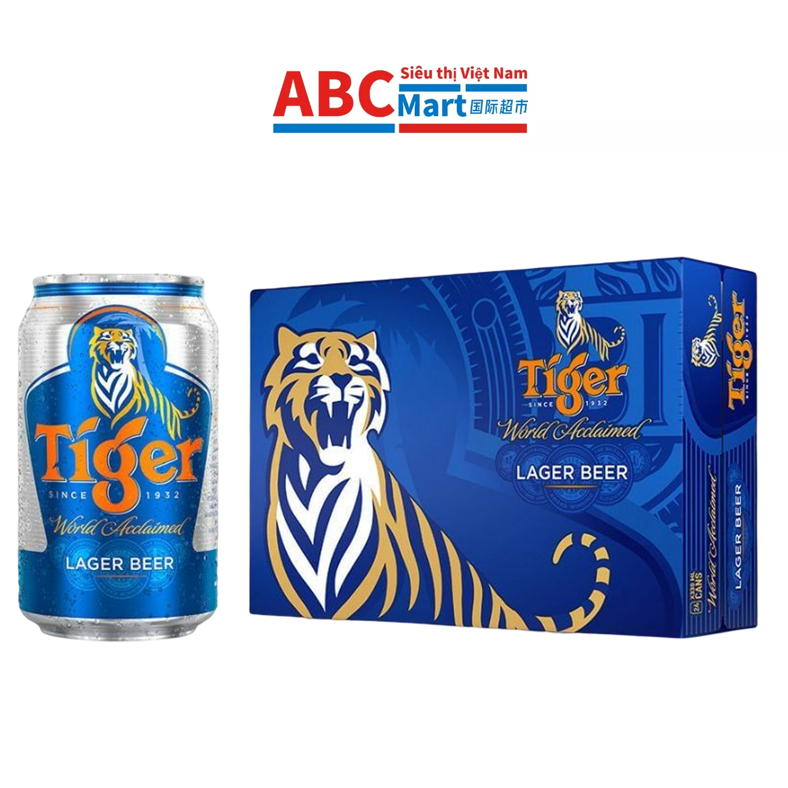 【新加坡-Tiger LAGER BEER 330ml】虎牌啤酒（越南版）-ABCMart 国际超市