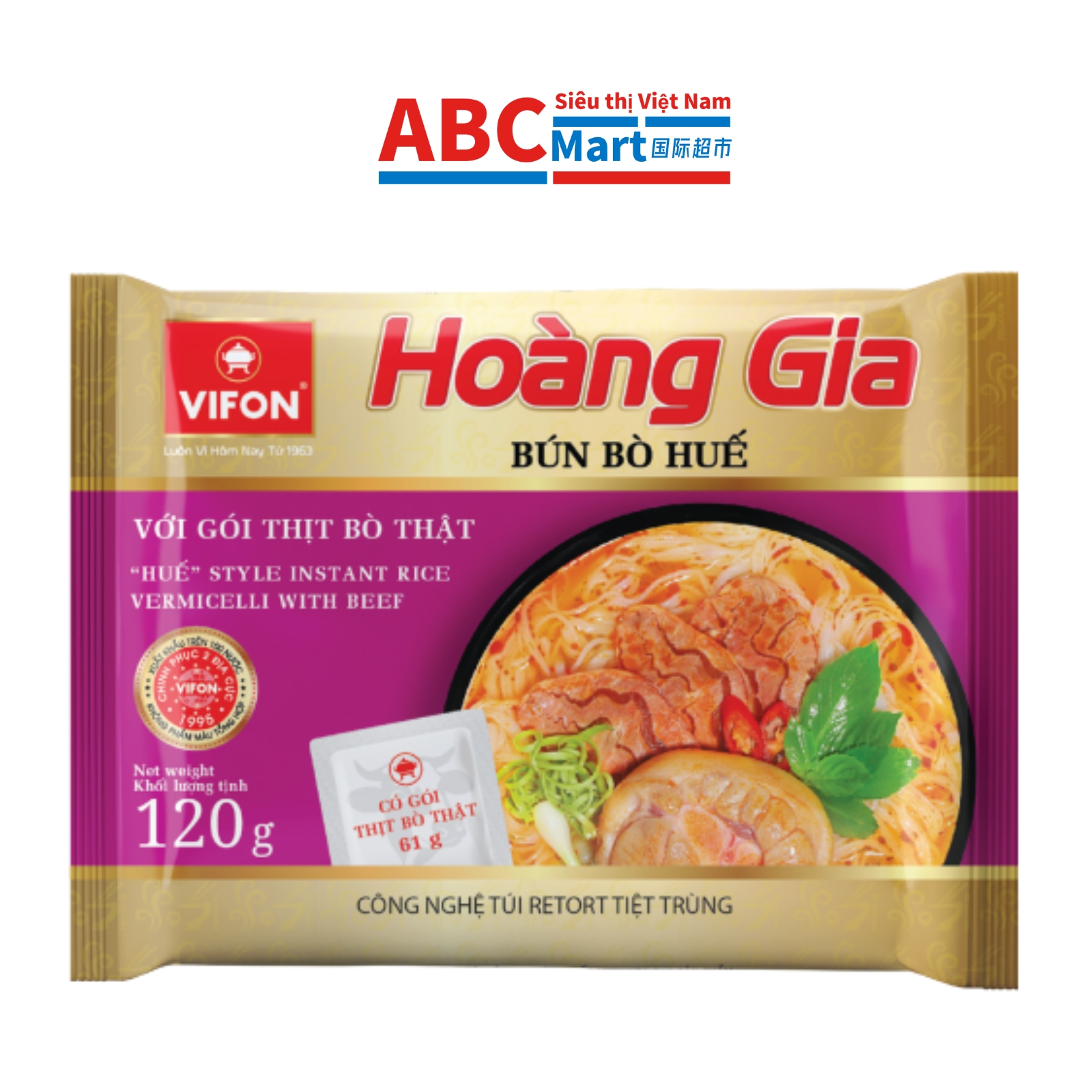 【Việt Nam-Bún Bò Huế Hoàng Gia Vifon 120g 】牛肉河粉120g-ABCMart 国际超市