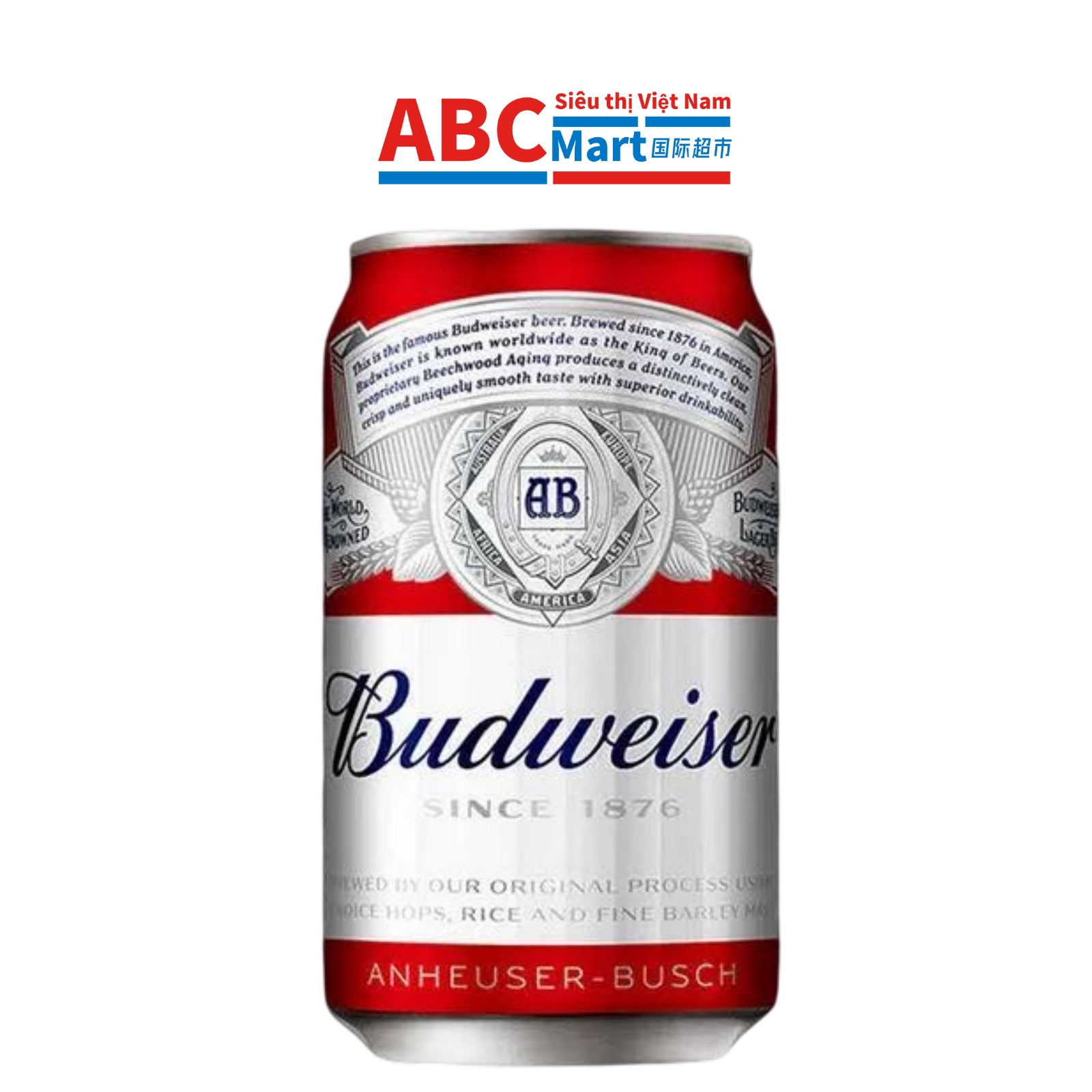 【中国-Budweiser百威啤酒小麦醇正拉罐 330ml】整箱24罐 中国版本-ABCMart 国际超市