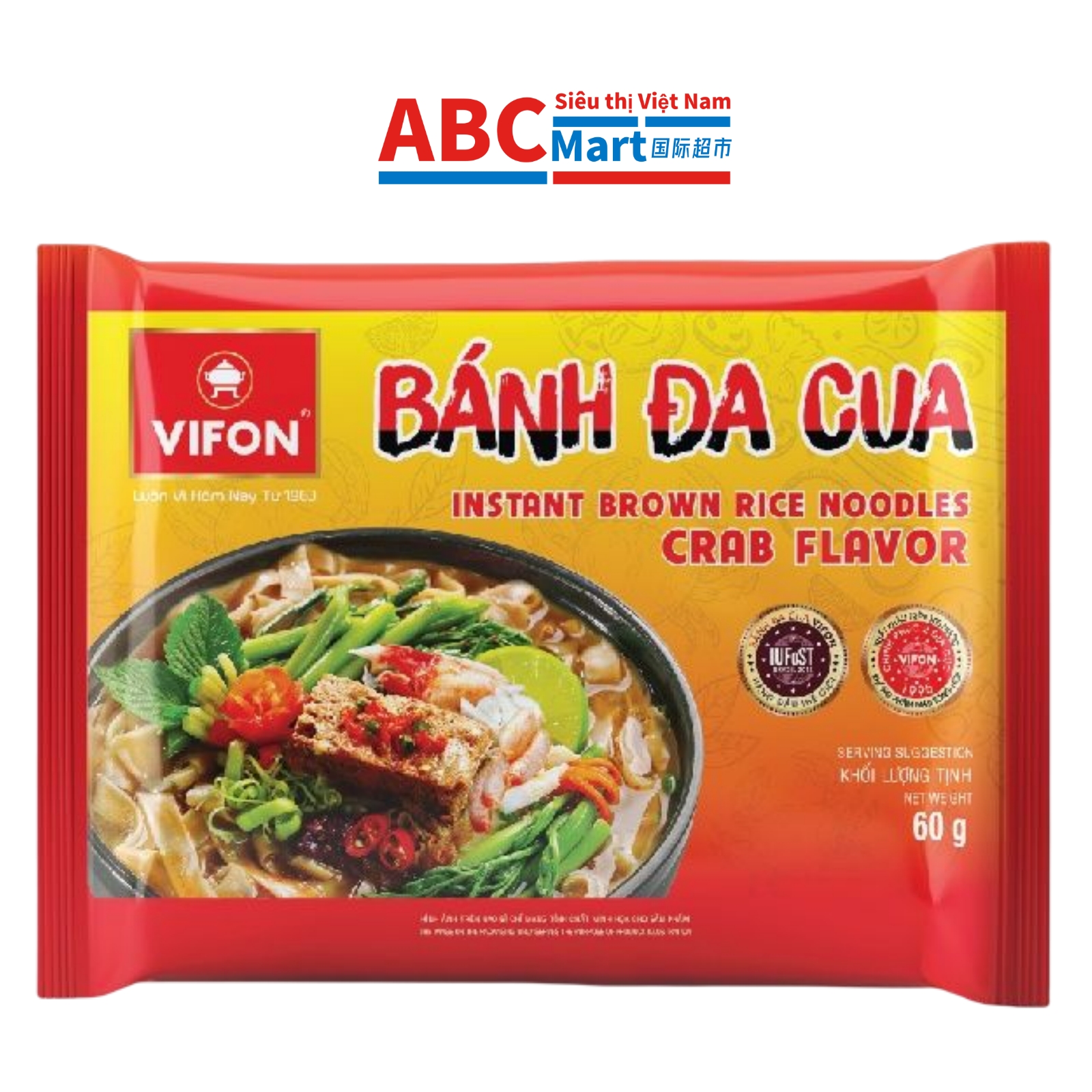 【Việt Nam- Bánh Đa Cua VIFON 60g 】蟹仔河粉-ABCMart 国际超市