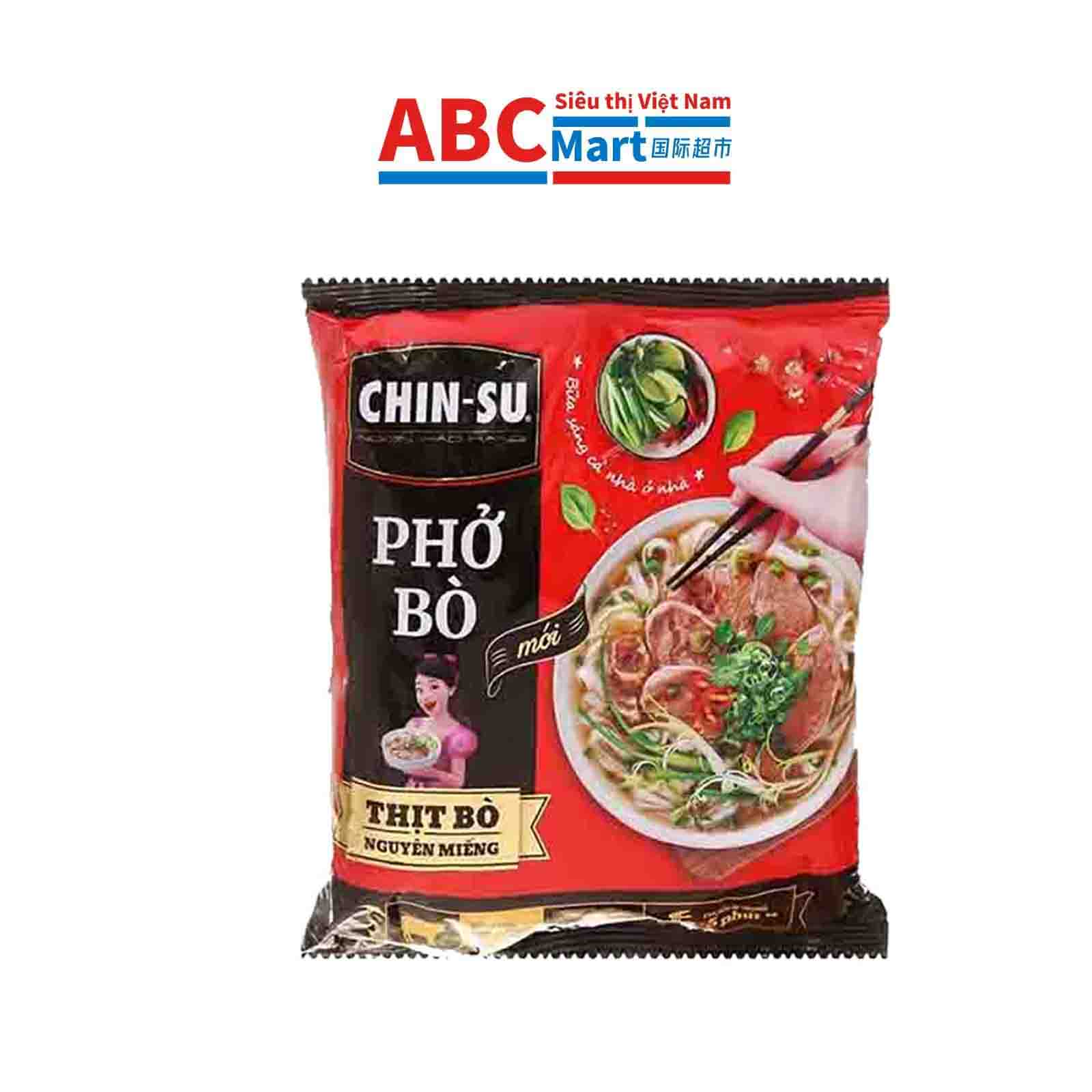 【Việt Nam- Phở bò thịt nguyên miếng Chinsu 132g 】金苏真肉牛肉粉（豪华版肉超多）-ABCMart 国际超市