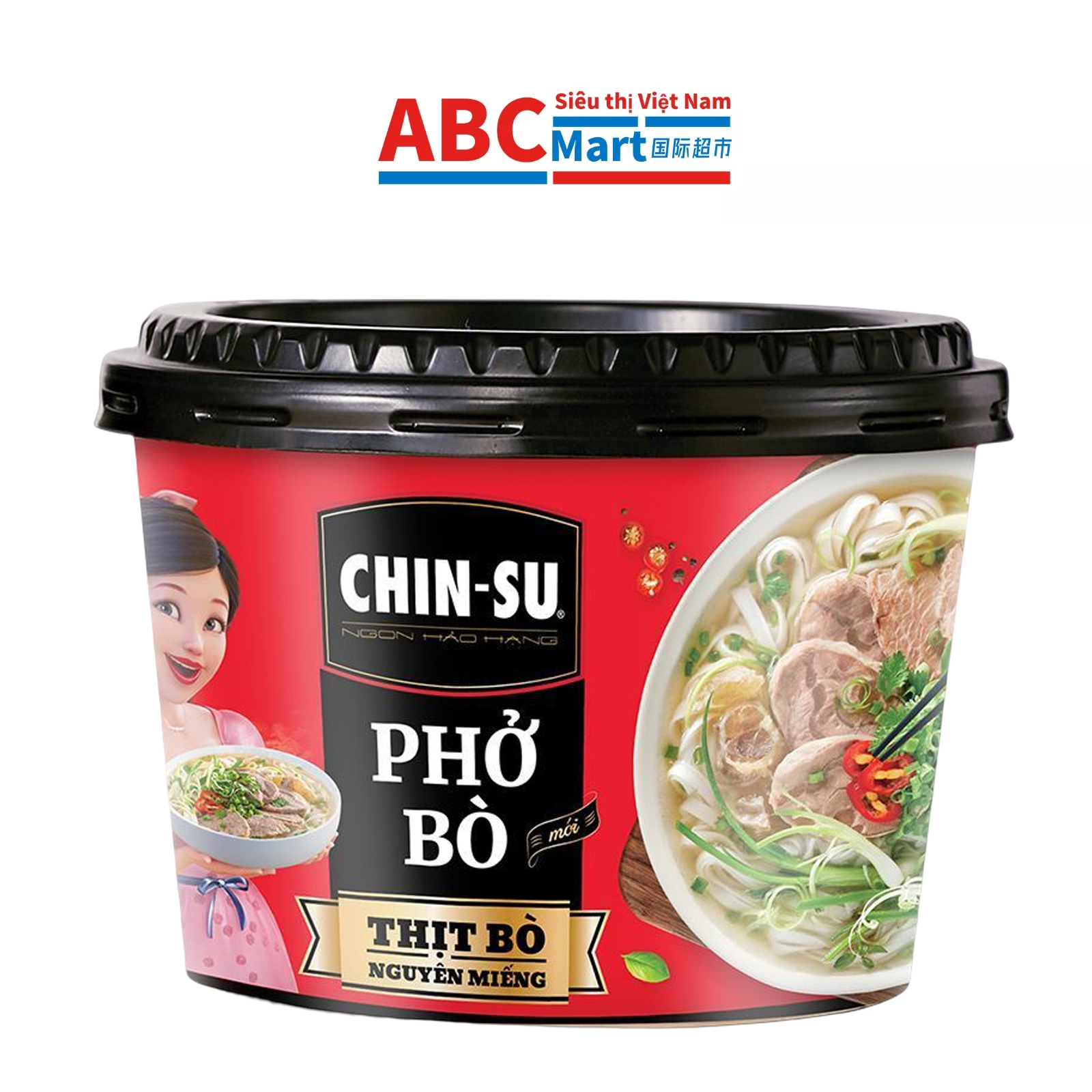 【Việt Nam- Phở bò chinsu tô 140g 】金苏真肉牛肉粉（豪华碗装）-ABCMart 国际超市