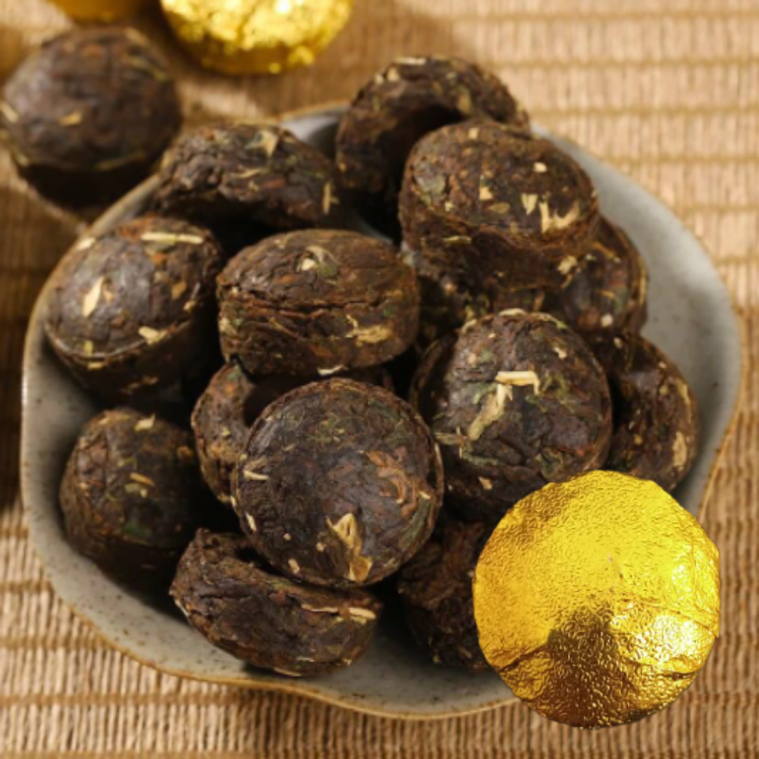 Chinese Golden Pu'er Tea Glutinous Rice Fragrant Tea 中国黄金糯米香普洱茶 10pcs