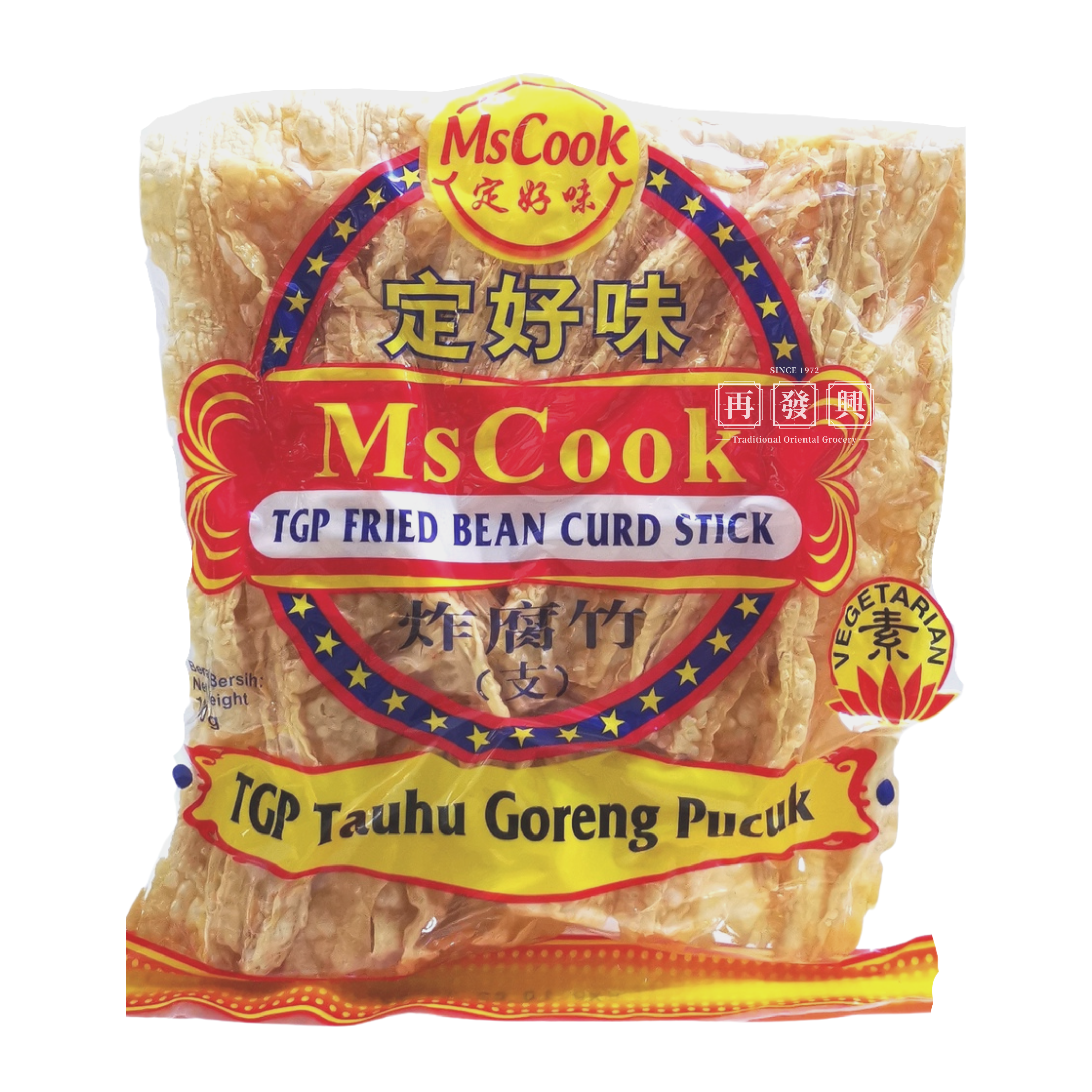 MsCook TGP Fried Bean Curd Stick / Fu Chuk 顶好炸腐竹支 100g