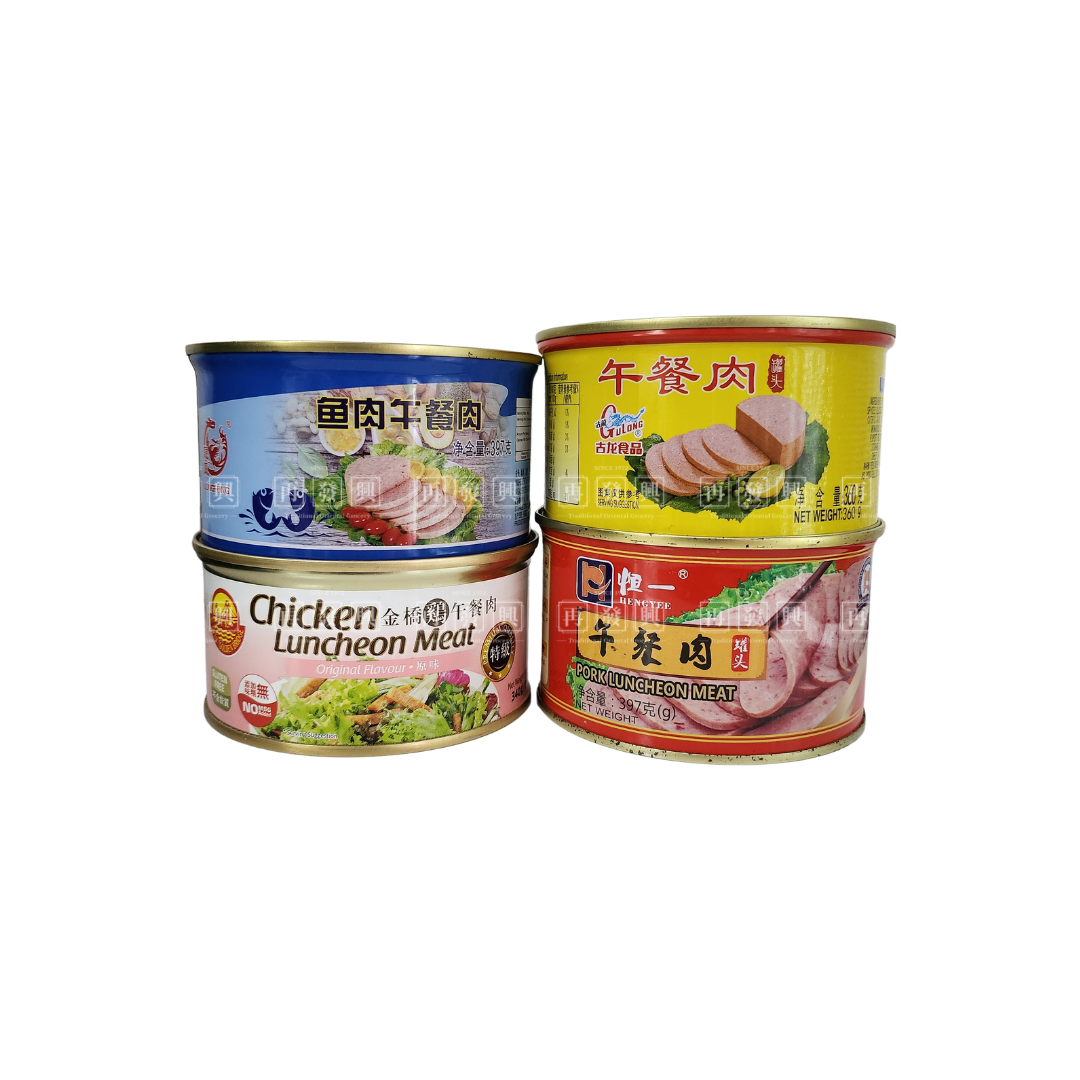 Assorted Fish, Pork and Chicken Luncheon Meat Promo Set 鱼,猪和鸡午餐肉混合套装