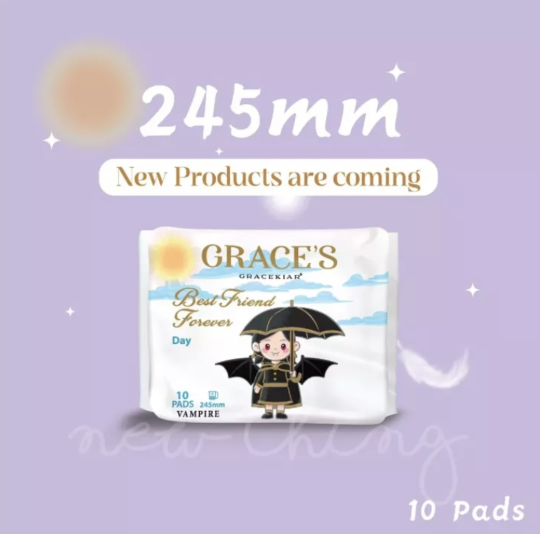 GRACE‘S Sanitary Pad 日用A245mm (10片)  原价RM30 | 20包优惠价RM10(一包) | 50包优惠价RM7 [批发价] 一包