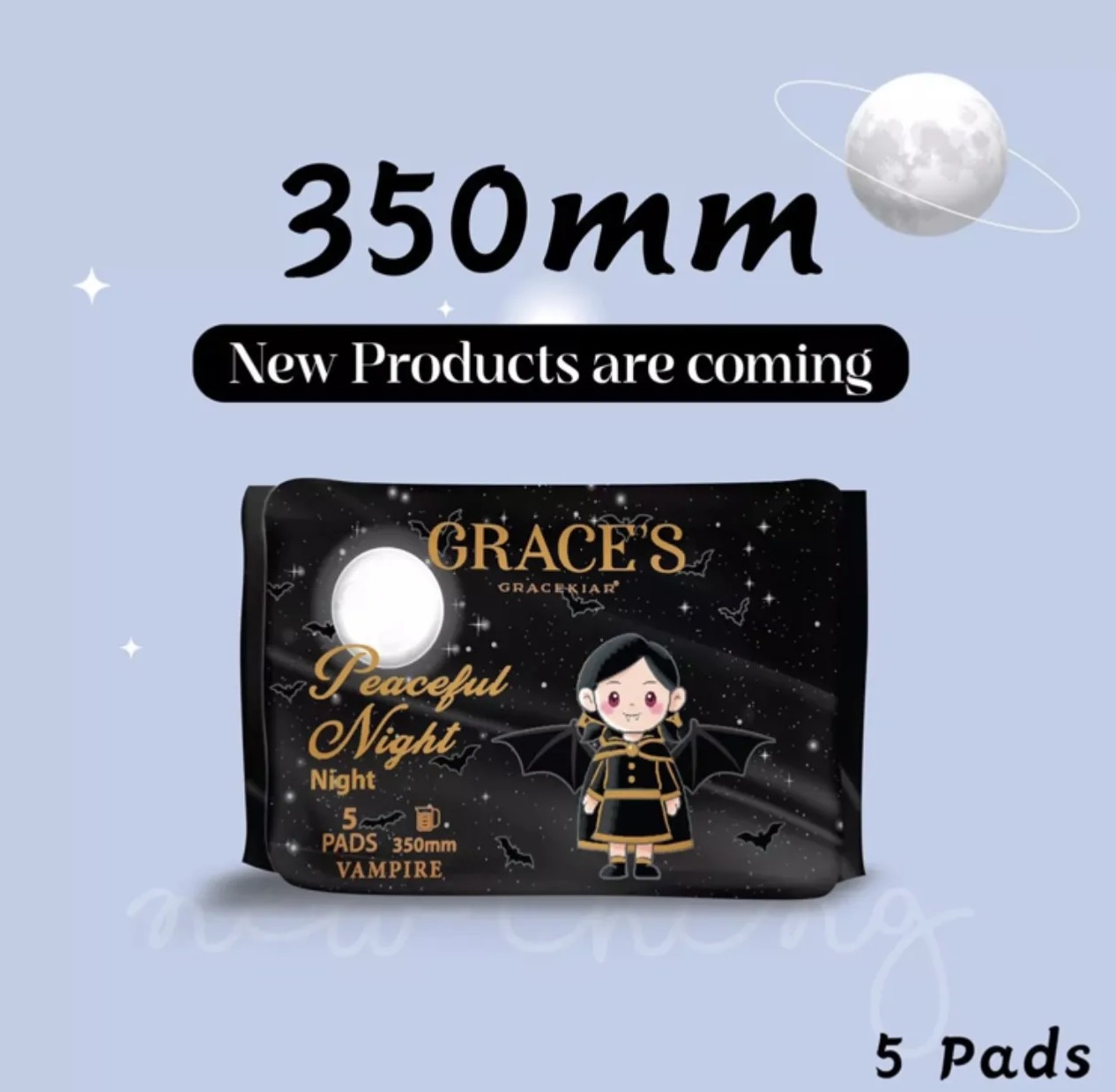 GRACE‘S Sanitary Pad 夜用A350mm (5片) 原价RM20 | 20包优惠价RM10(一包) | 50包优惠价RM7 [批发价] 一包