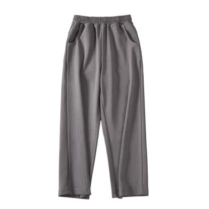 馬登女裝美式闊腿運動灰色衛褲杏色香蕉褲顯瘦直筒高街長褲冬-Retro's Wear