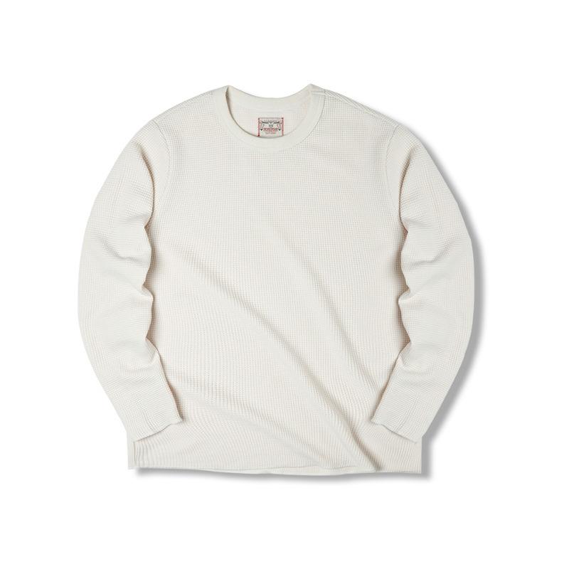 馬登工裝300g華夫格圓領T恤衛衣三本針長袖打底衫男-Retro's Wear