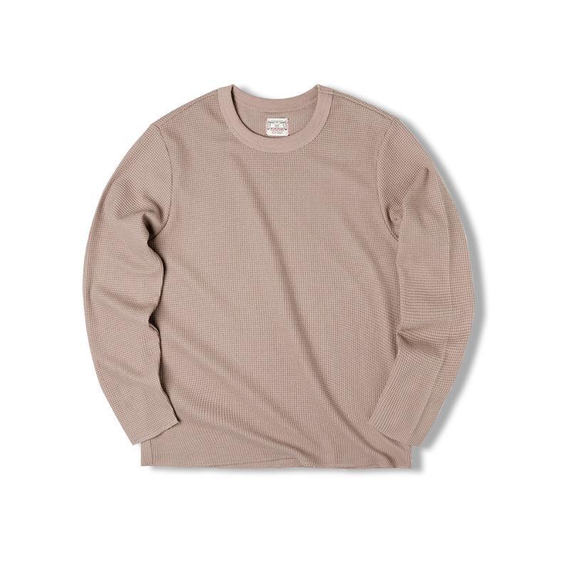 馬登工裝300g華夫格圓領T恤衛衣三本針長袖打底衫男-Retro's Wear