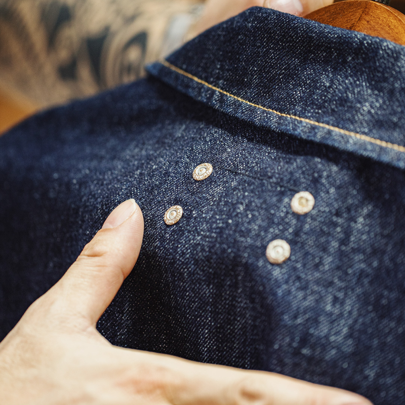 復古四袋牛仔夾克翻領丹寧阿美咔嘰多口袋外套男秋-Retro's Wear