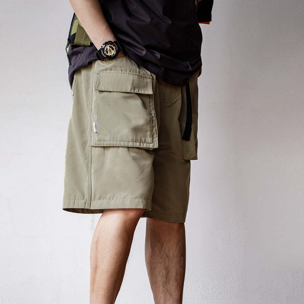 戶外輕薄機能短褲速幹抗皺大口袋功能休閑五分褲男夏-Retro's Wear