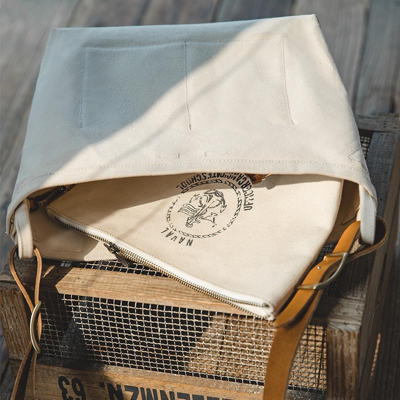 美式子母做舊印花工具包阿美咔嘰簡約斜挎包男-Retro's Wear