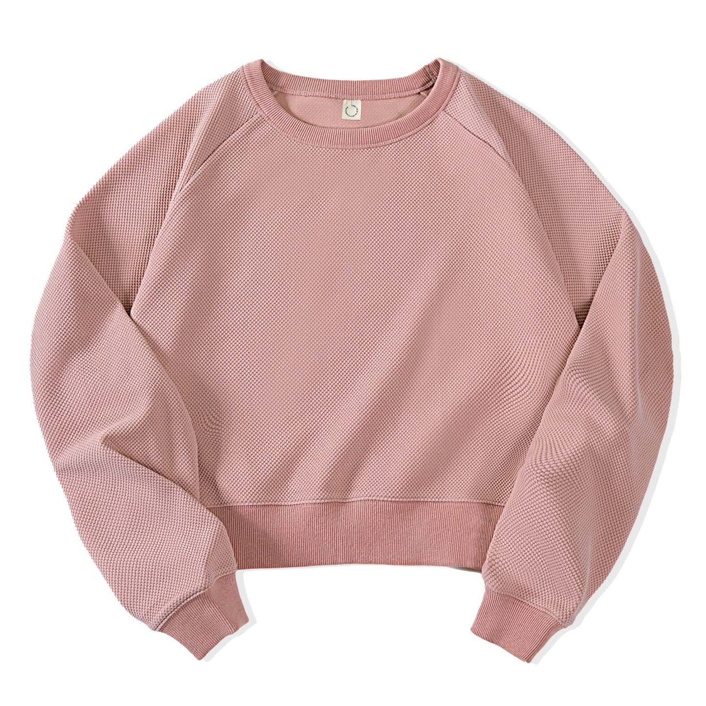 馬登女裝米白色高腰圓領衛衣小個子內搭打底外穿長袖上衣春新款-Retro's Wear