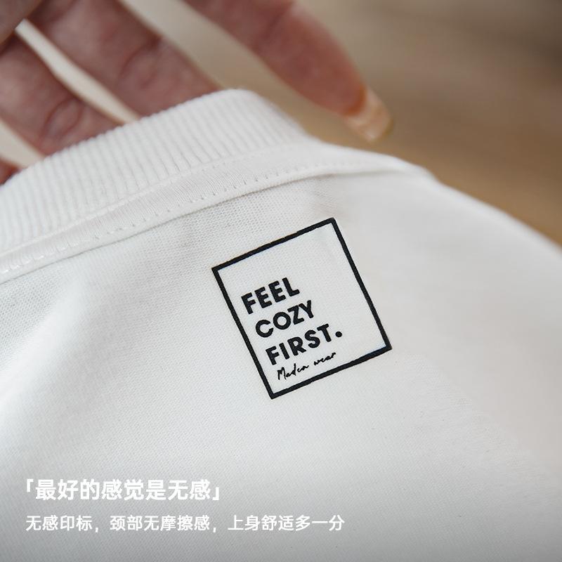 馬登女裝基礎短袖打底衫黑白T純棉色半袖顯瘦夏季無感內搭正肩T恤-Retro's Wear