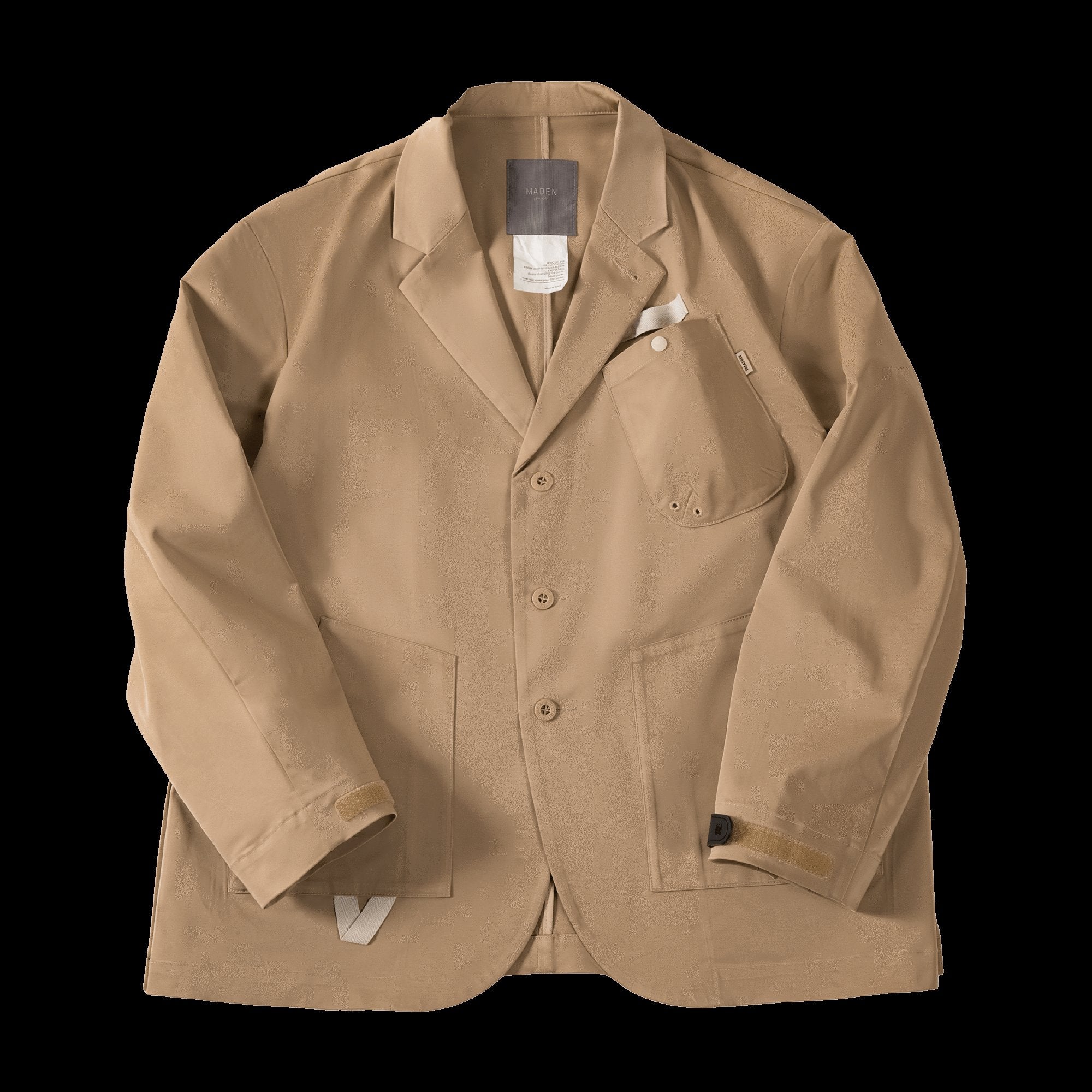 美式休閑戧駁領小西裝夾克多口袋機能寬松西服外套男春-Retro's Wear