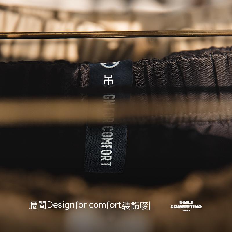 法式復古純棉短褲鬆緊腰美式五分休閒寬鬆直筒沙灘褲男夏-Retro's Wear