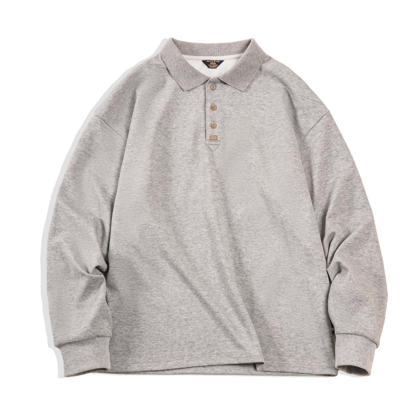 基礎款翻領polo衫純色寬松百搭打底長袖T恤男春-Retro's Wear