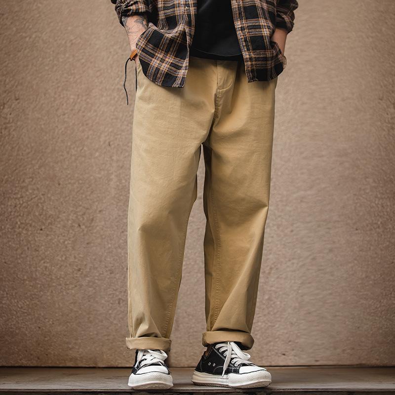 馬登工裝Easypants寬鬆休閒褲春秋軍綠鬆緊束脚長褲子男-Retro's Wear