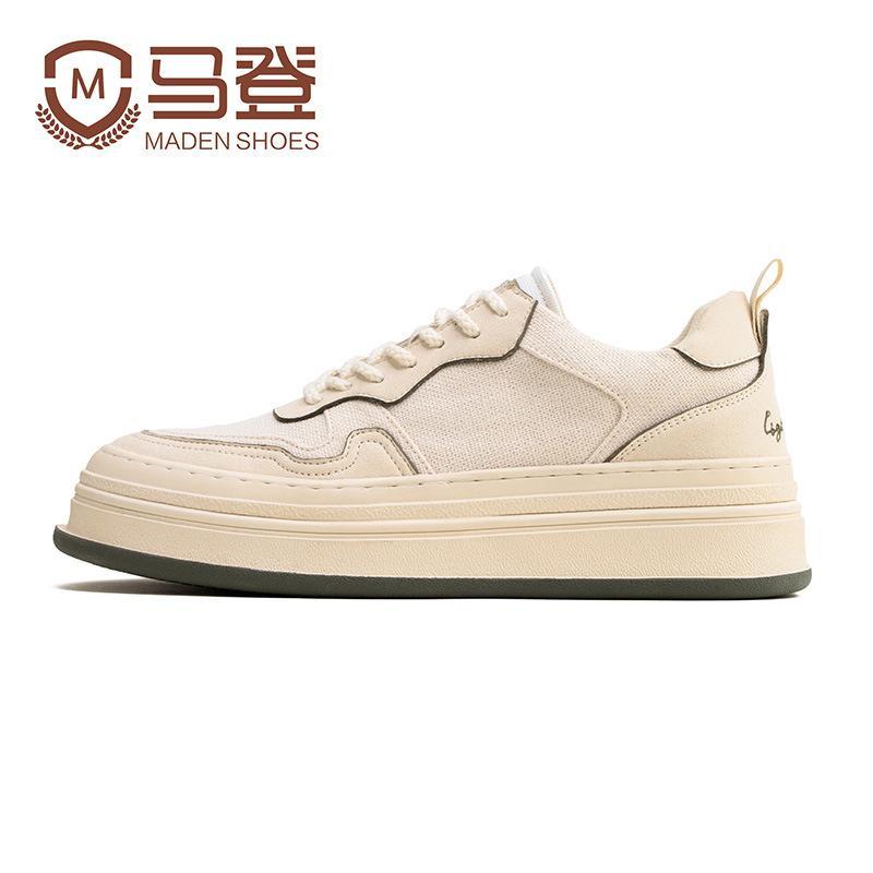 男鞋2023春季新款休閑鞋厚底增高運動鞋低幫小白鞋板鞋-Retro's Wear