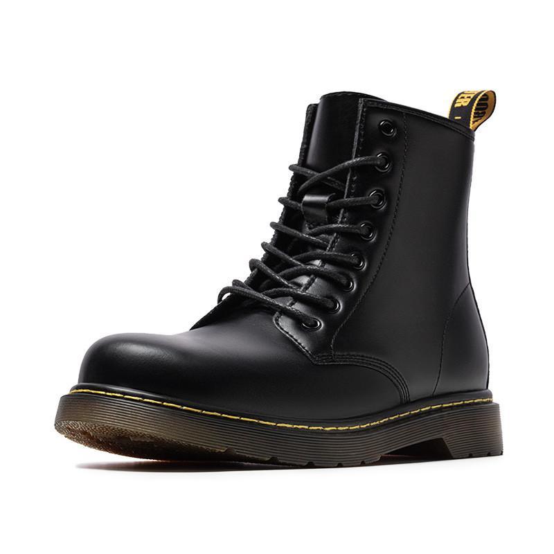 馬登男士新款馬丁靴男高幫英倫風中幫男靴皮靴秋季短靴工裝靴-Retro's Wear