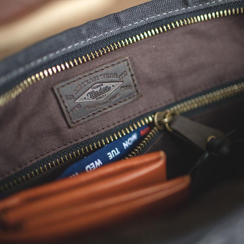 馬登工裝簡約油蠟帆布包男單肩斜挎包夏季小包-Retro's Wear